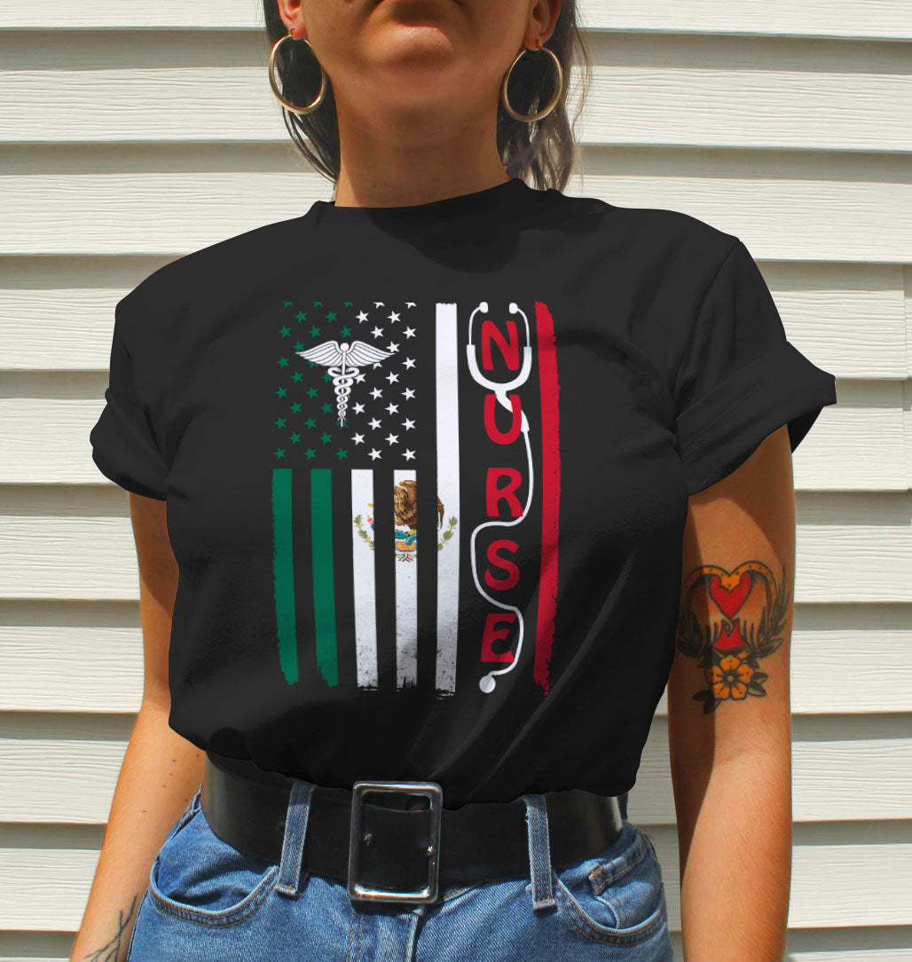 Us Mexican Nurse Flag Premium T-Shirt