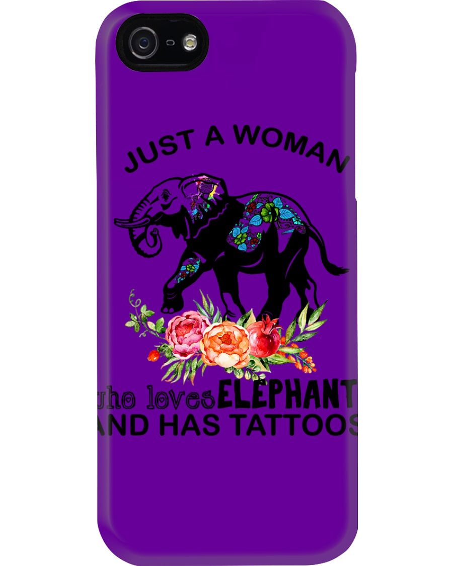 Just A Woman Who Loves Elephants And Has Tattoos Trending Phone case