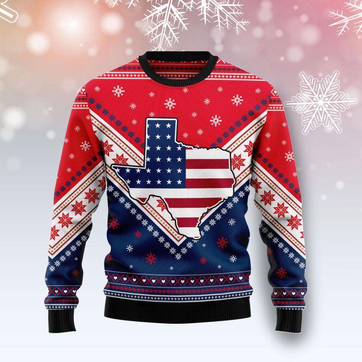 Texas USA Flag Christmas Ugly Sweater | Unisex | Full Size | Adult | Colorful | US1452