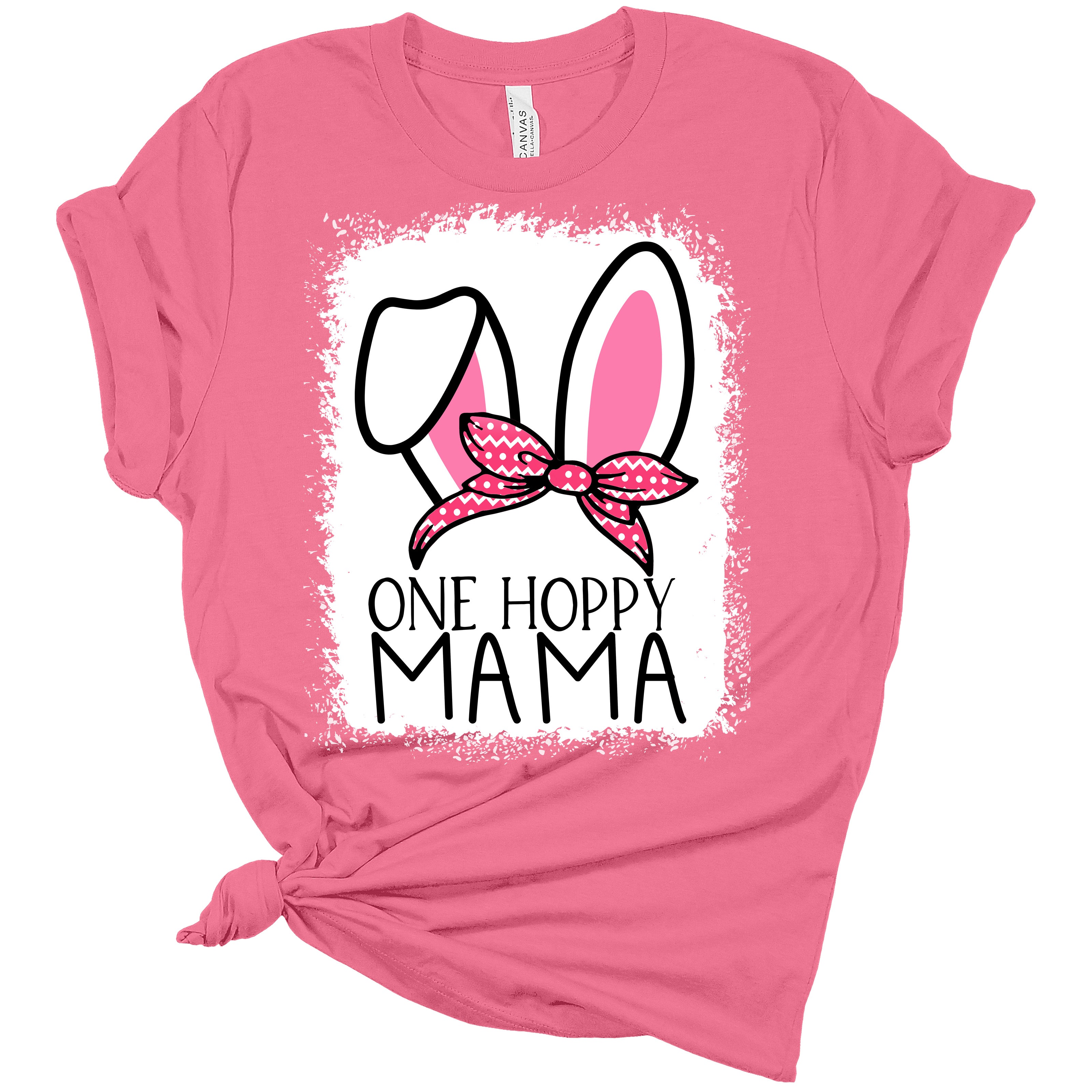 One Hoppy Mama Bunny Ears Women’S Bella Easter T-Shirt