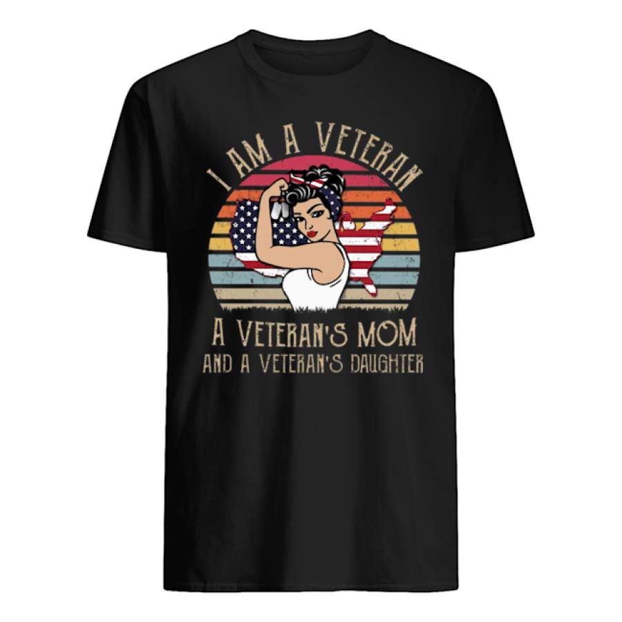 Strong Girl I Am A Veteran’s Mom And Daughter Vintage Shirt by globalteeshop