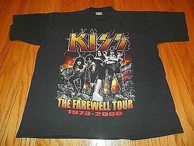 Vintage Kiss Farewell Tour 1973-2000 Original Concert T Shirt  X 3995