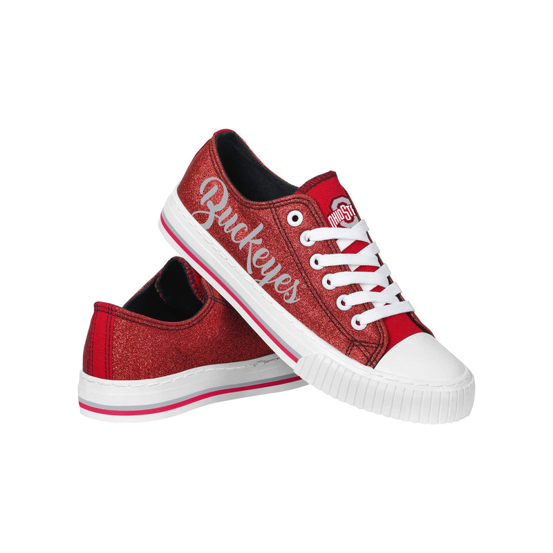 Ohio State Buckeyes NCAA Womens Color Glitter Low Top Canvas Shoes