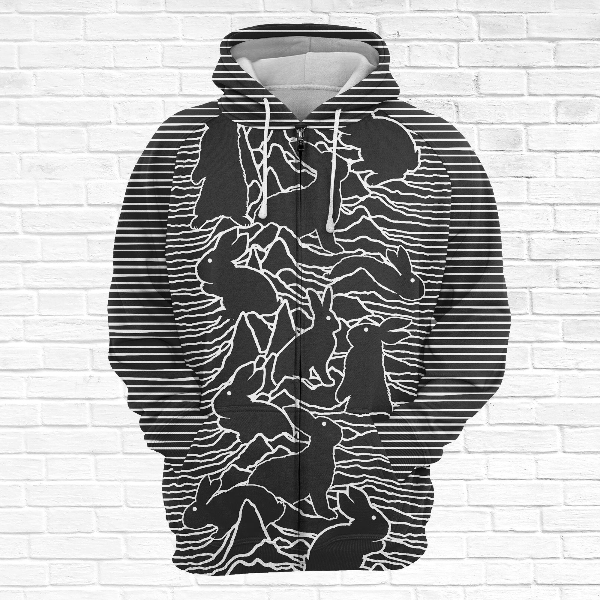 Rabbit Division Unisex 3D Zip Hoodie All Over Printajb