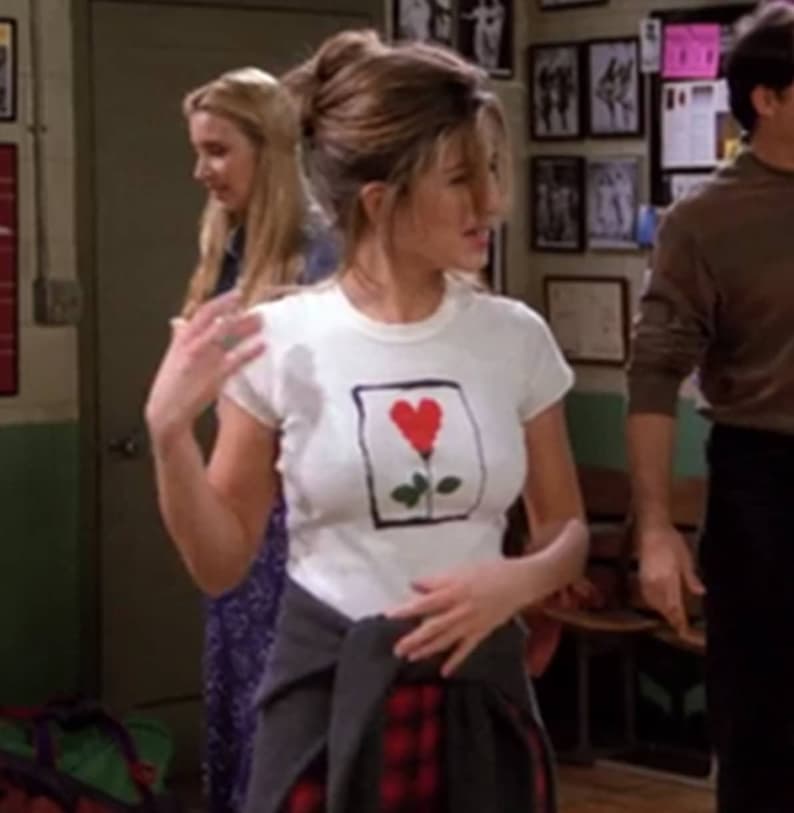 Rachel Green Heart Rose shirt,Friends shirt, Rachel Green Merch,Friends TV Show Shirt,Rachel Green Clothing,Friends Merch,Rachel Green,Love