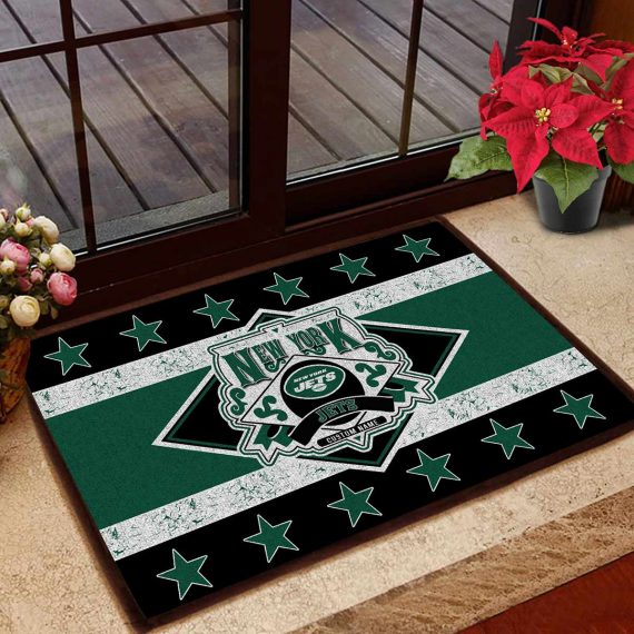 New York Jets Vintage Design Classic Custom Name Entrance Doormat Rug