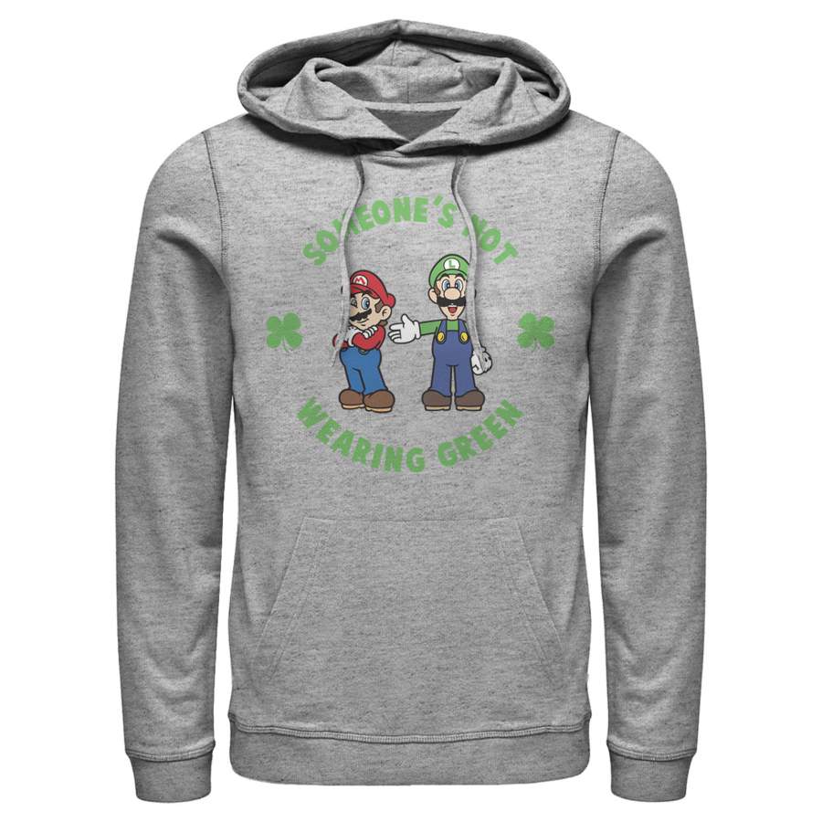 Nintendo Men’s Super Mario and Luigi St. Patrick’s Not Wearing  Lightweight Hoodie