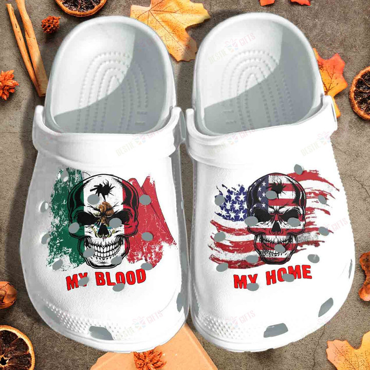 My Blood Mexico My Home Usa Flag Crocs Classic Clogs Shoes Pancr0664