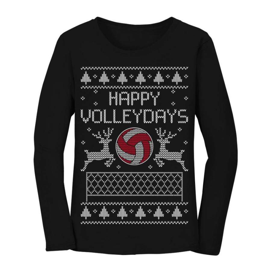 Ugly Christmas Volleyball – Fans / Player Holiday Women Long Sleeve T-Shirt