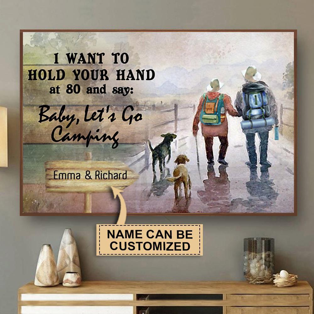 Aeticon Gifts Personalized Camping I Want To Hold Your Hand Canvas Mom Dad Gift Home Decor