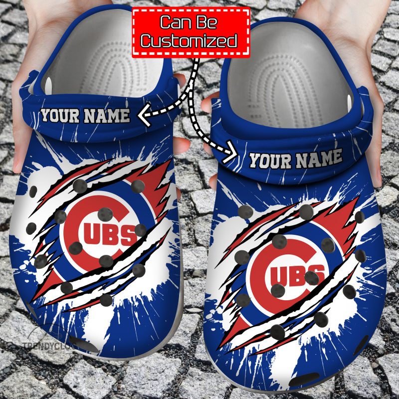 Baseball Personalized CCubs Ripped Claw Clog Shoes