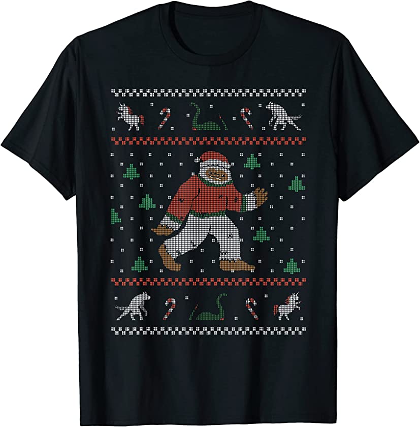 BELIEVE Funny Big Foot Ugly Christmas Sweater Yeti Meme T-Shirt