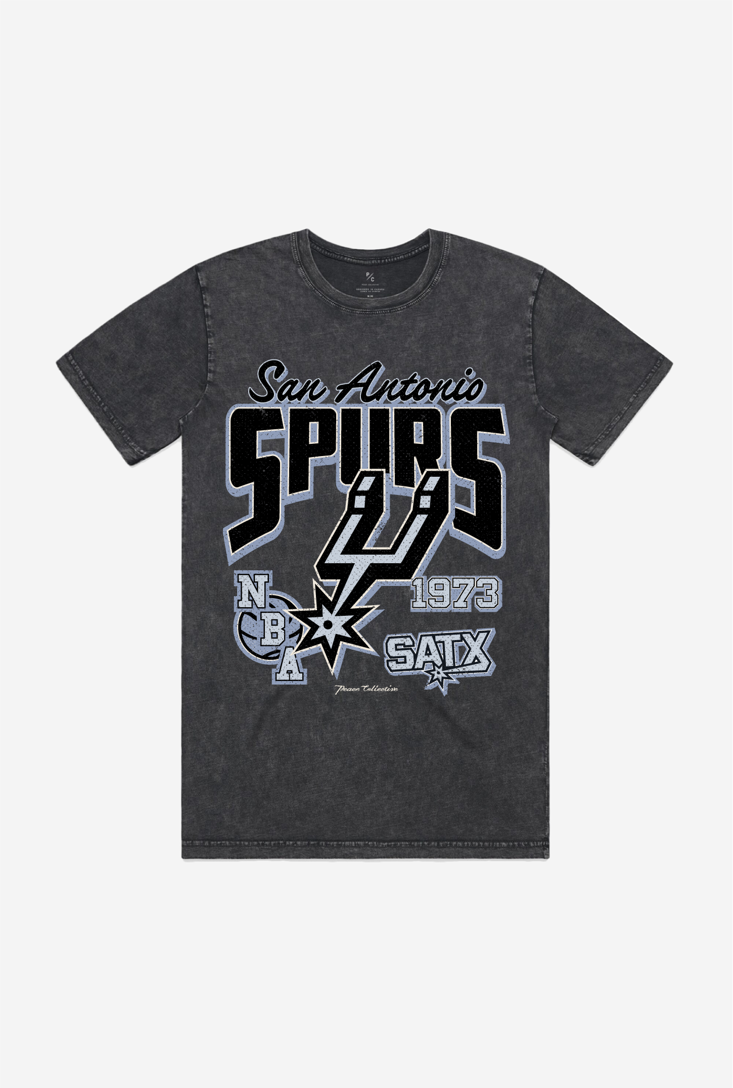 San Antonio Spurs Stonewash T-Shirt – Black