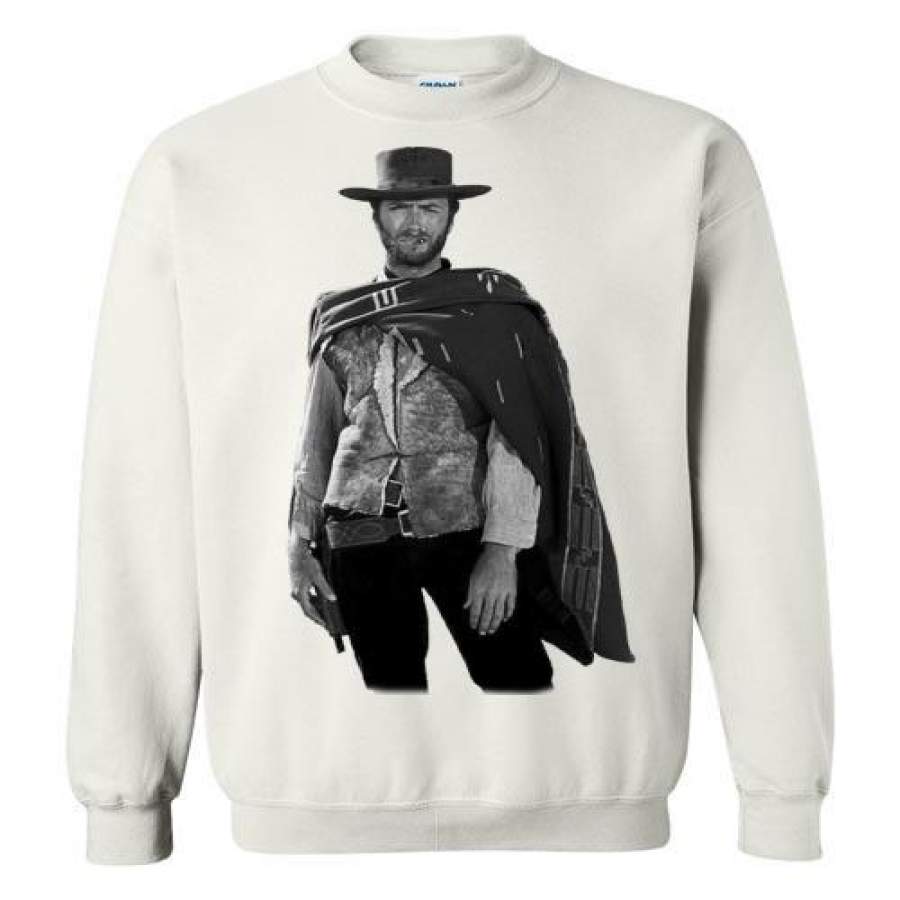 Clint Eastwood – The Man with No Name Spaghetti Western Sergio Leone The Good, the Bad and the Ugly ,v3, Gildan Crewneck Sweatshirt