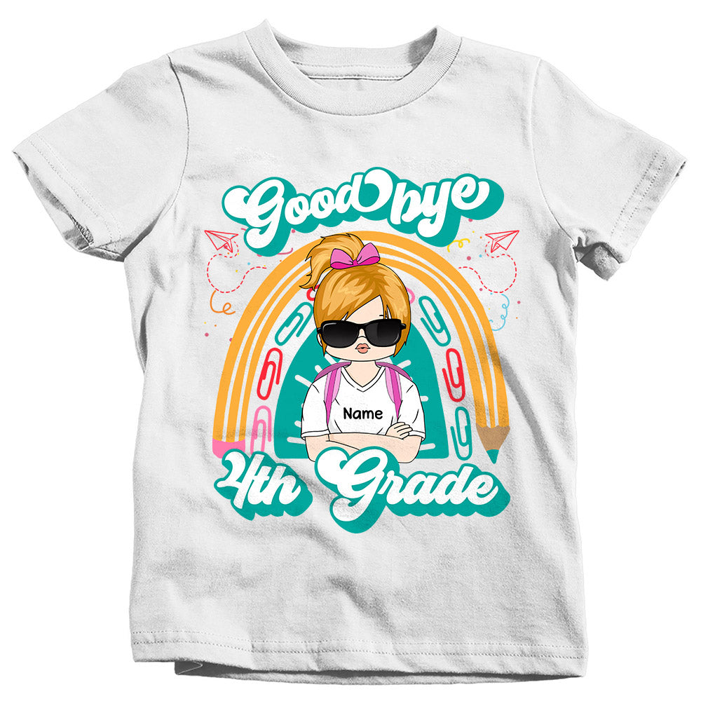 Personalized Goodbye 4Th Grade, Graduation Shirt Gift For Kid Hg98 Phts