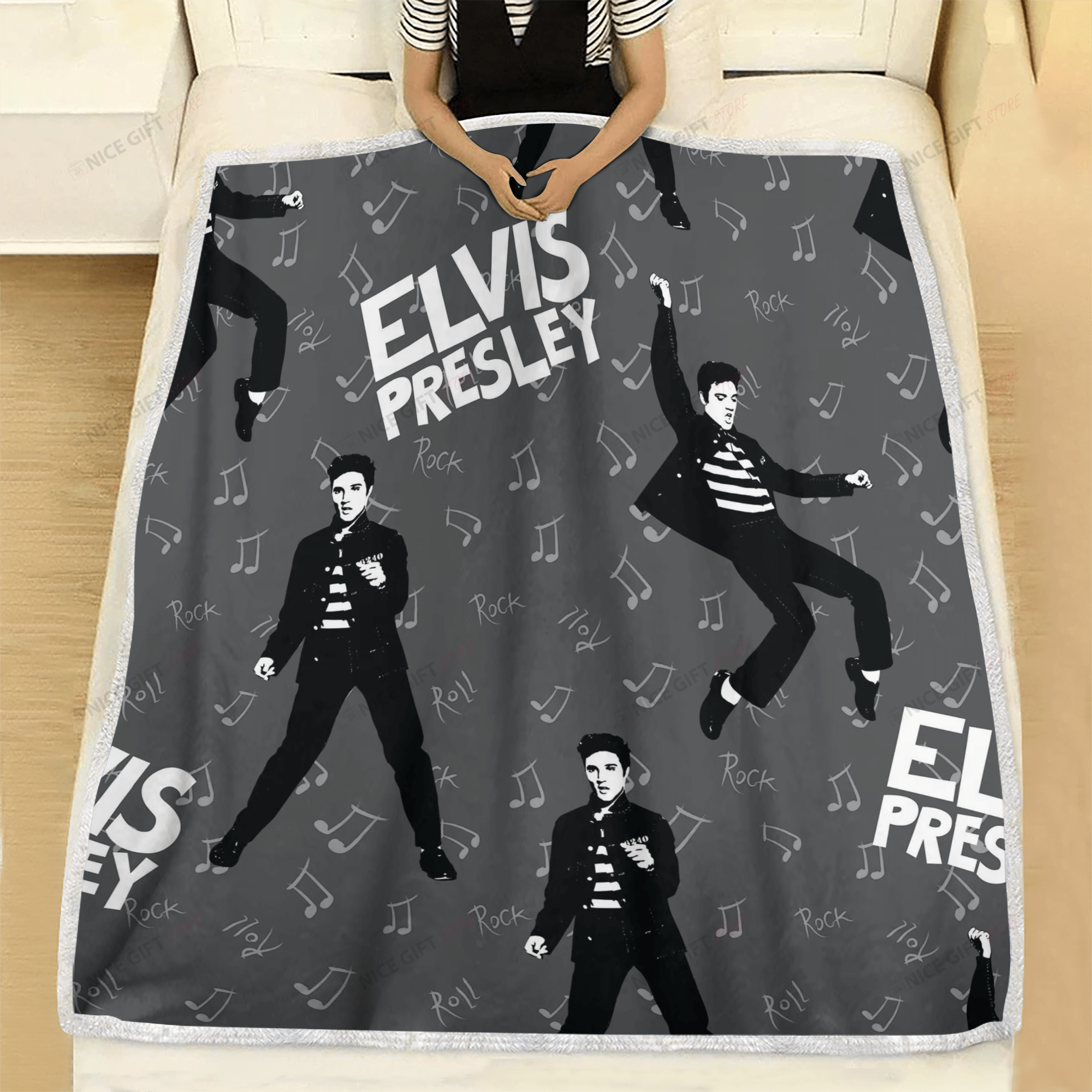 Elvis Presley Fleece Blanket Blk-P2C5