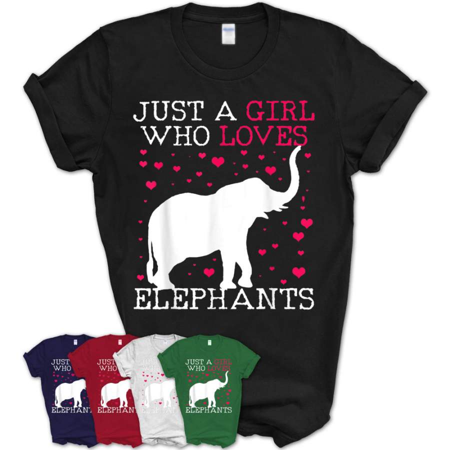 Elephants T-Shirt Elephant Tshirt Just A Girl Who Loves Tee