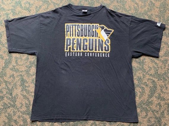 Vintage 90S Pittsburgh Penguins Eastern Conference Black Starter Shirt