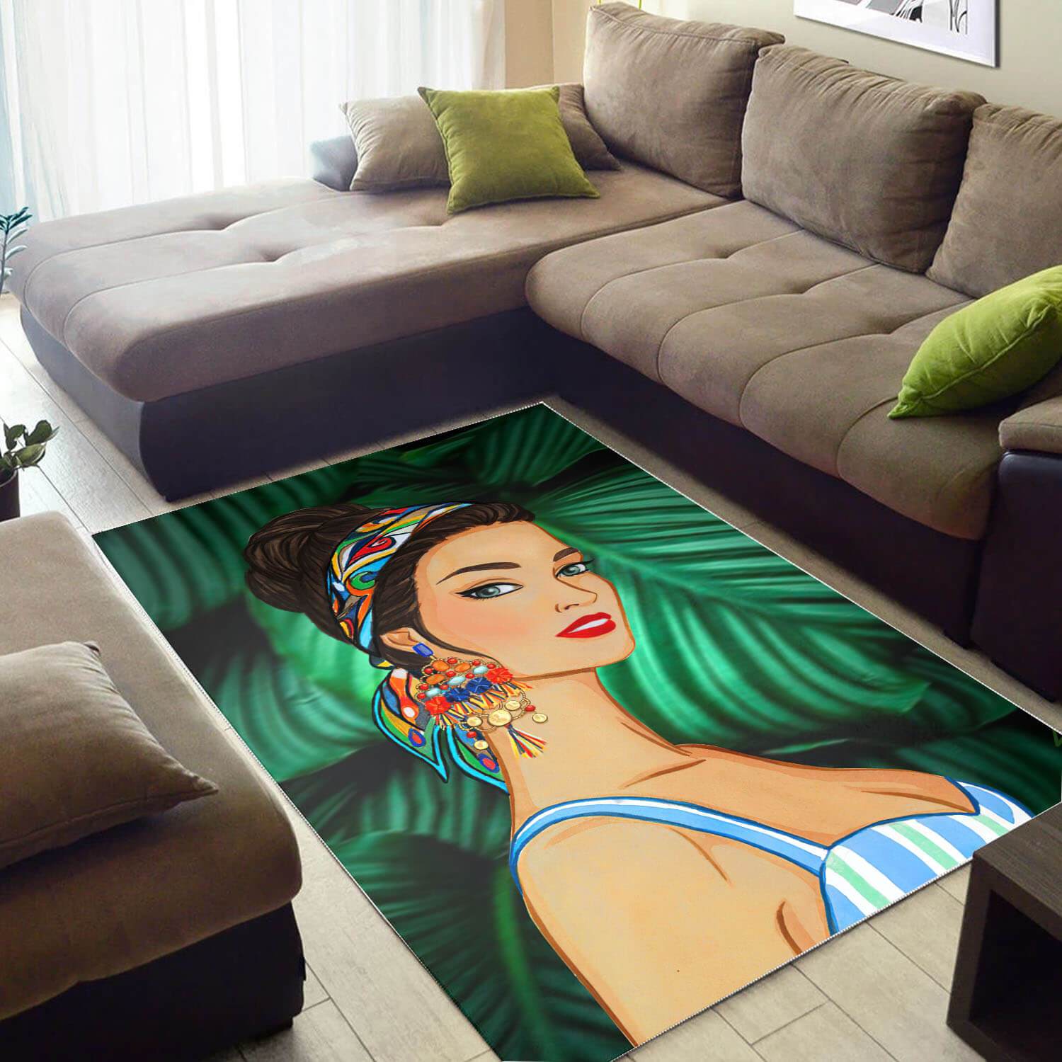 Afrocentric Rugs Pretty Melanin Poppin Girl African Themed Area Rugs Modern Afrocentric Decor WBG19459