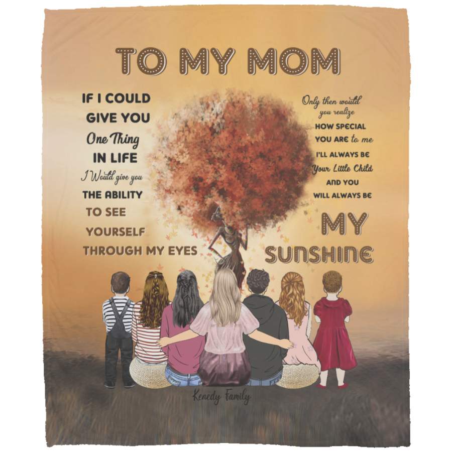 Tree Blanket Gift For Mom You Are My Sunshine