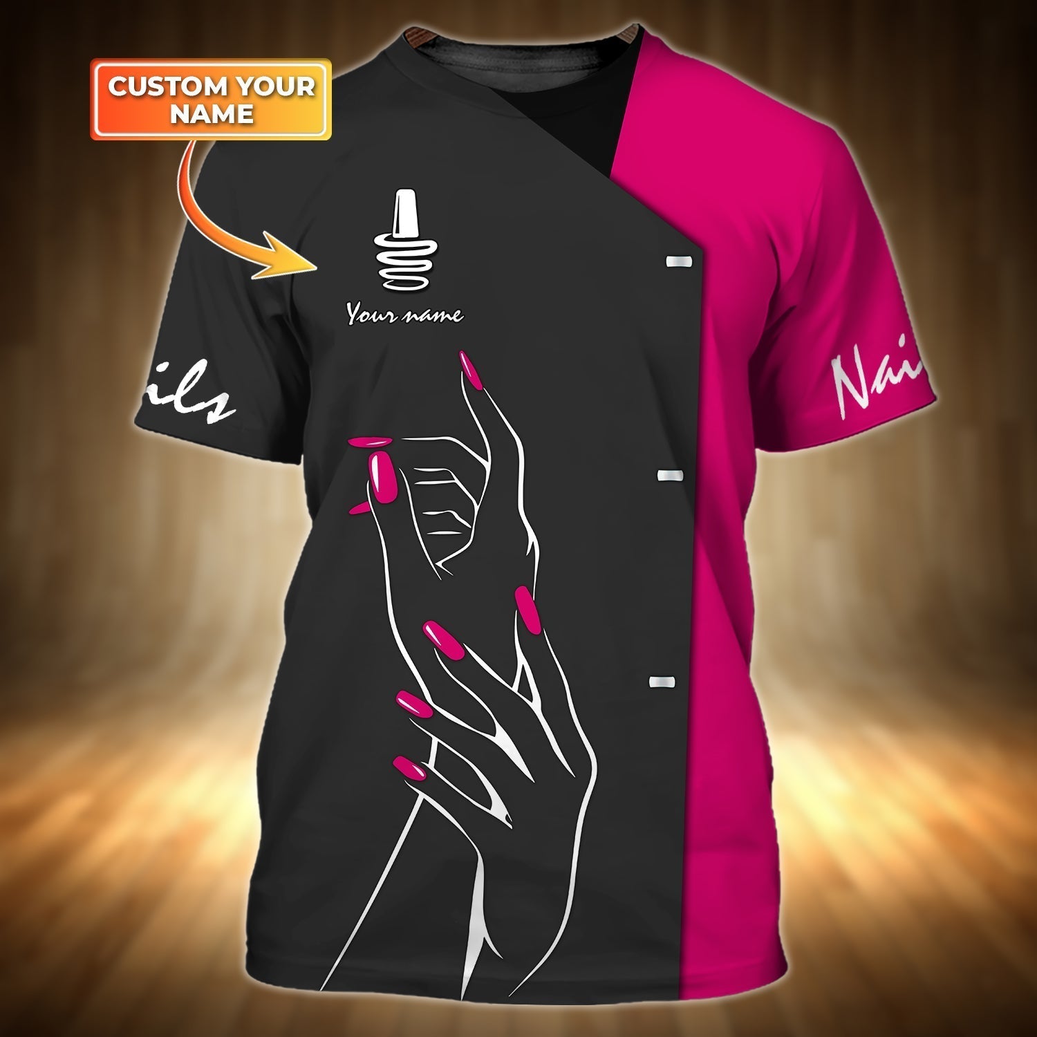 Custom With Name Manicurist 3D Shirt Nail Technician Tee Shirt For Her Him