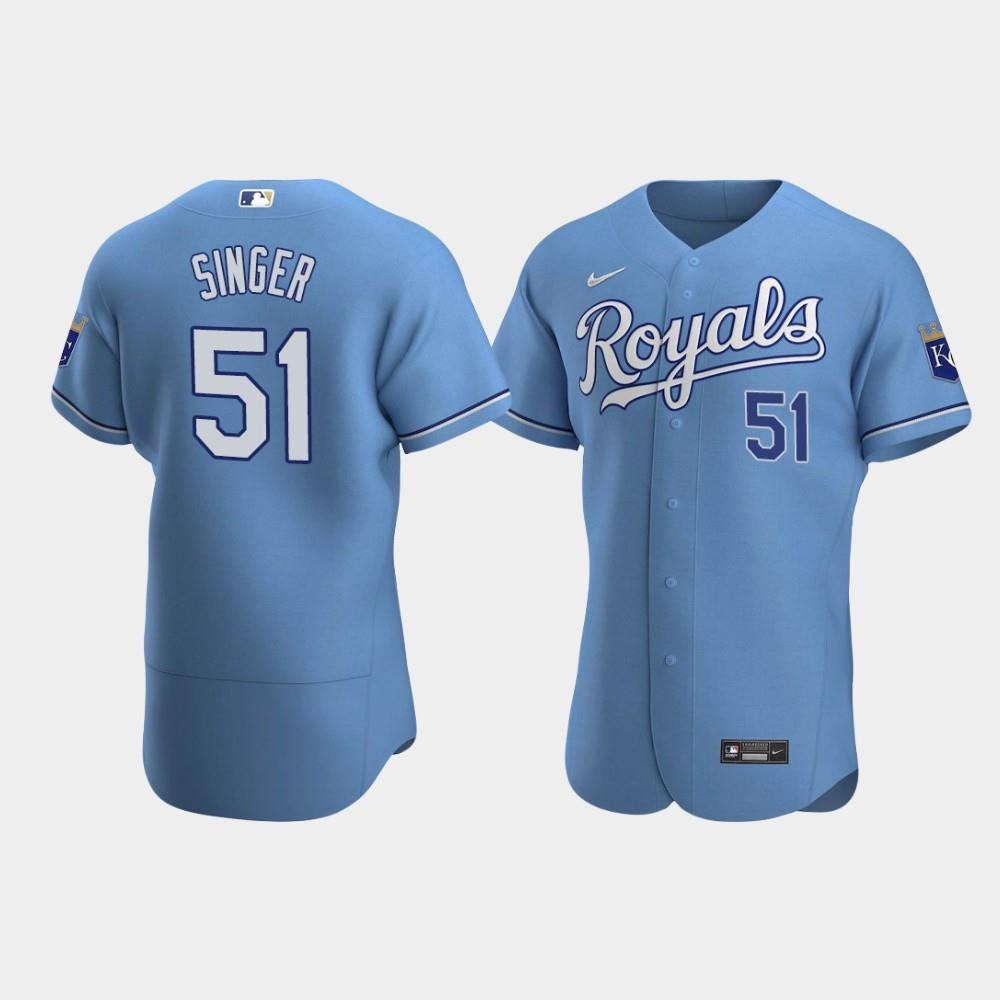 Brady Singer 51 Kansas City Royals Light Blue Alternate Jersey