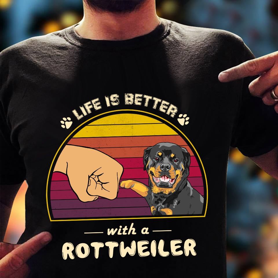 Life Is Better With A Rottweiler For Dog Lover Standard Men T-shirt