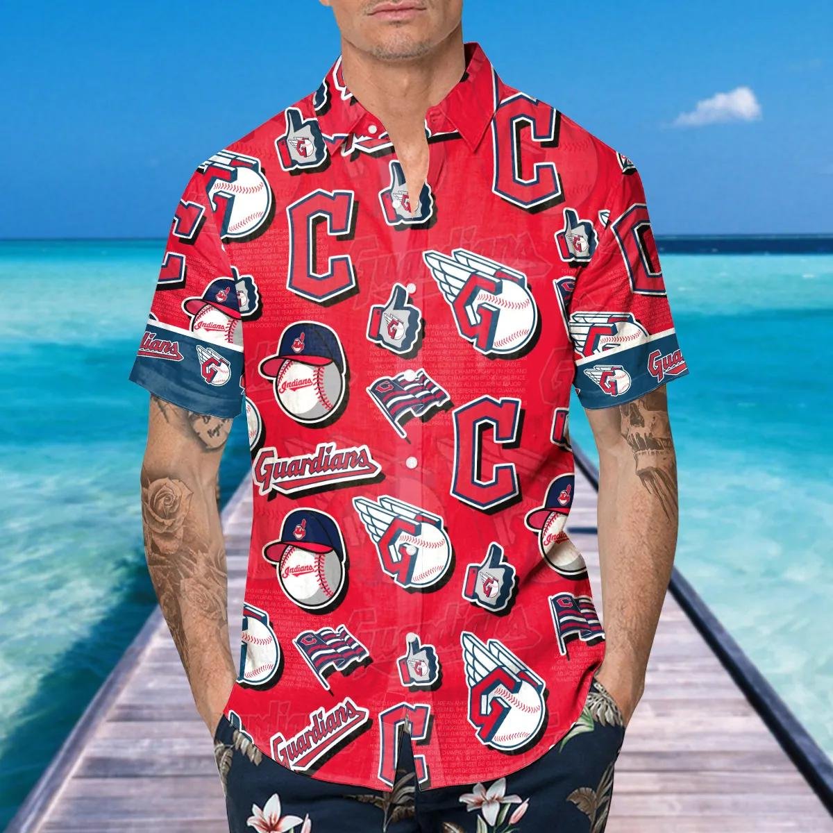 Cleveland Guardians Hawaiian Shirt  Logo Mania Design