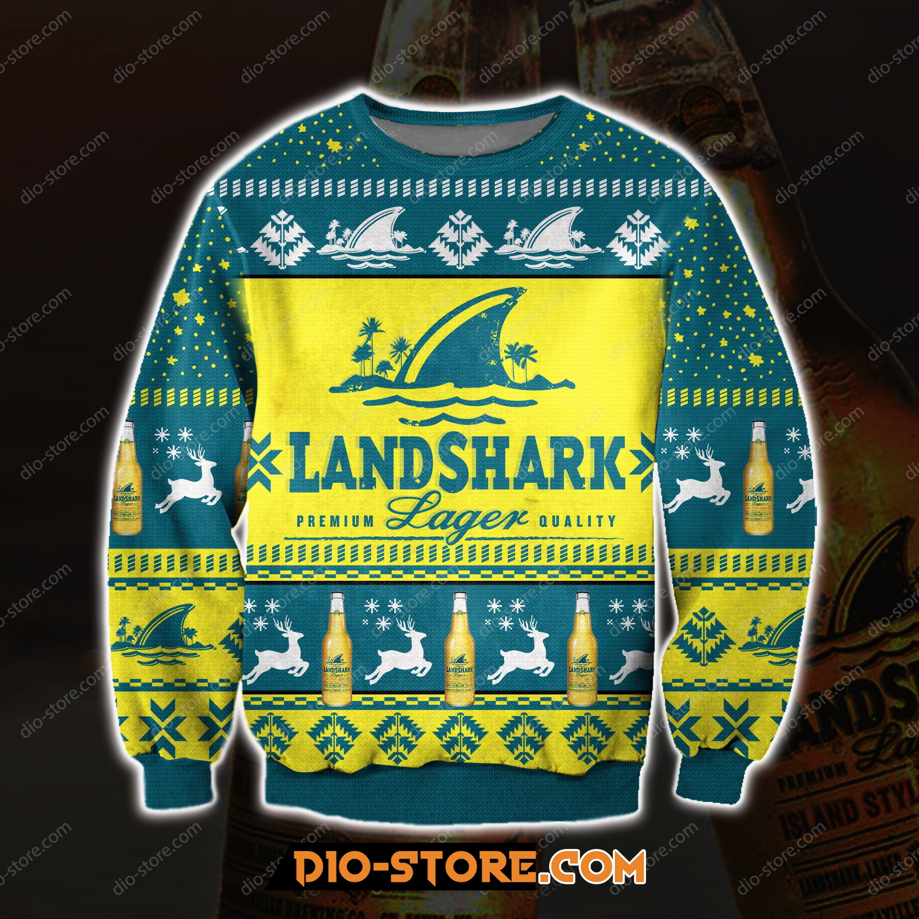 3D All Over Print Landshark Lager Beer Ugly Christmas Sweater Hoodie All Over Printed Cint10239