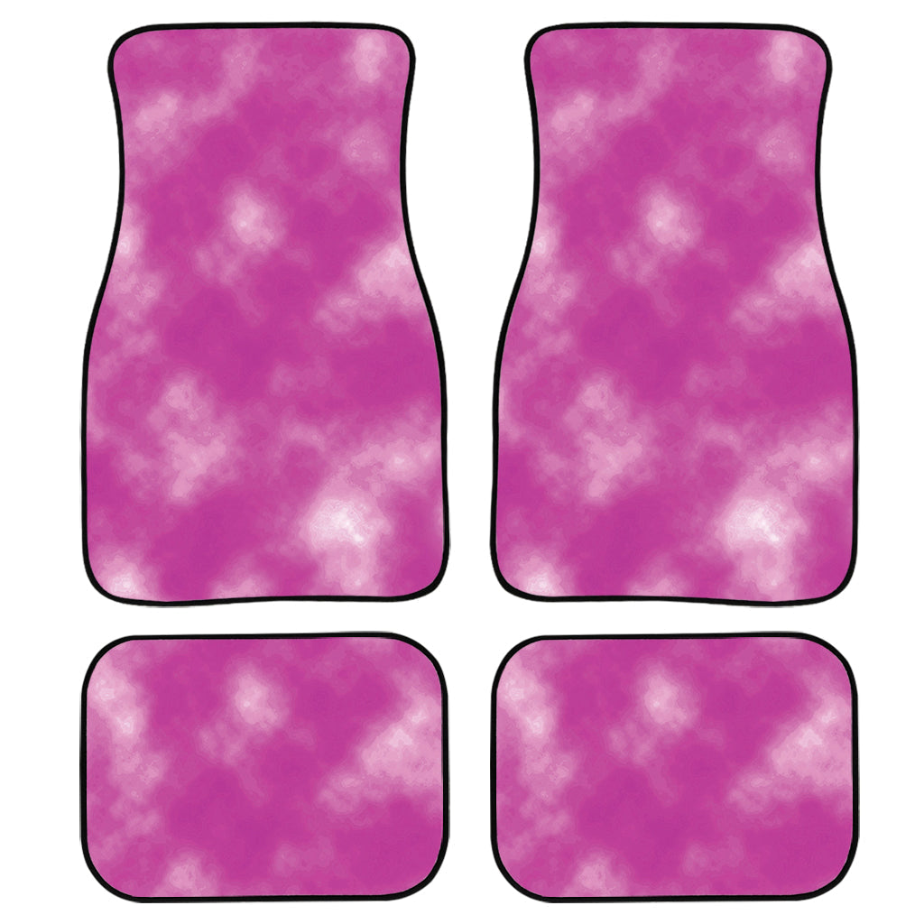 Pink Tie Dye Print Front And Back Car Floor Mats, Front Car Mat