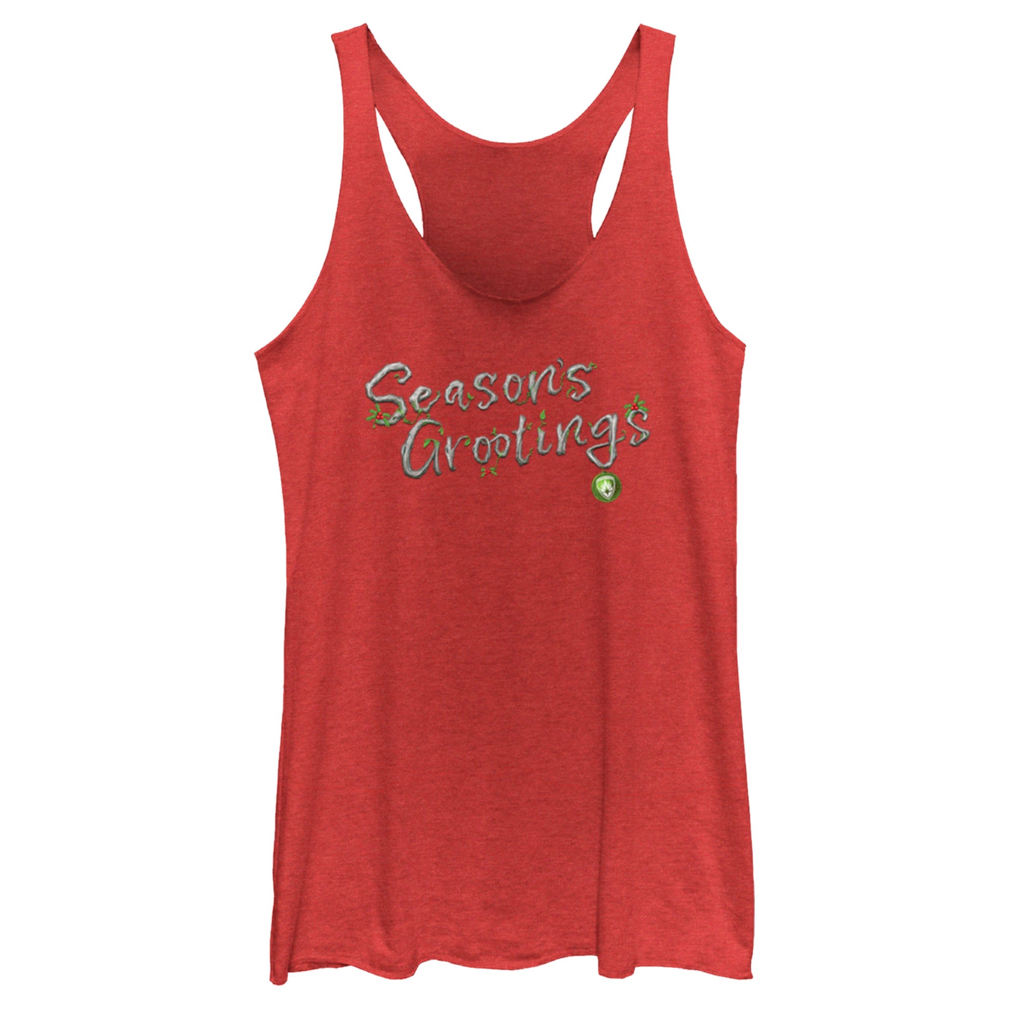 Women’S Guardians Of The Galaxy Holiday Special Season’S Grootings Racerback Tank Top