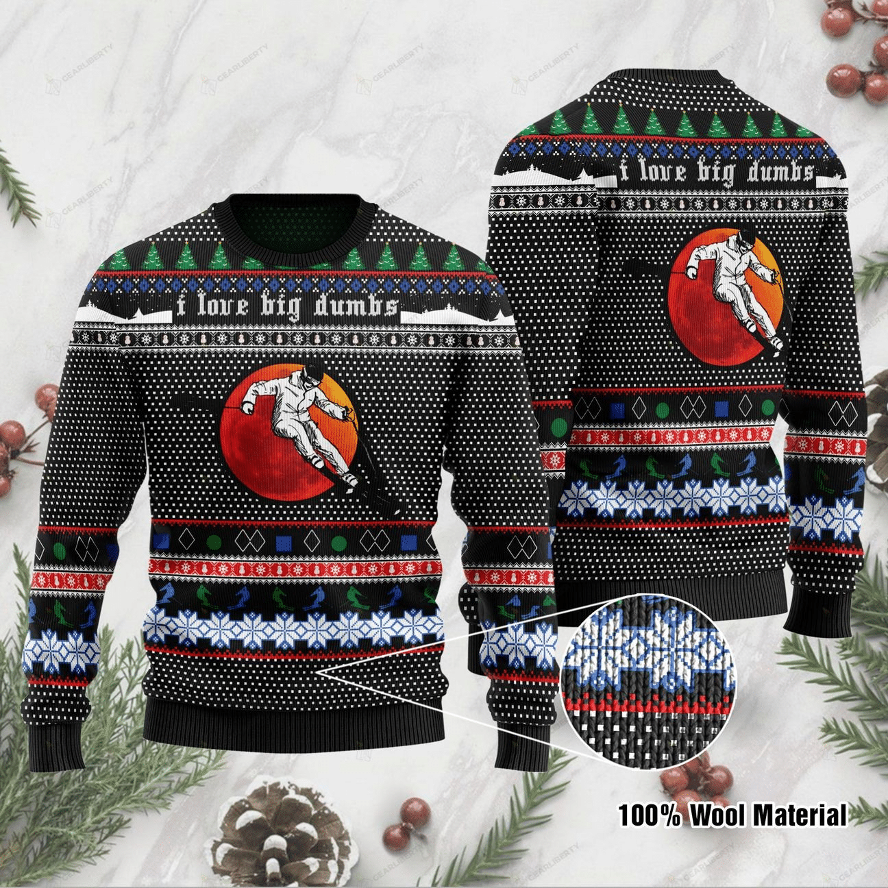 SKIING WITH SAYINGS CHRISTMAS UGLY SWEATER HN151253