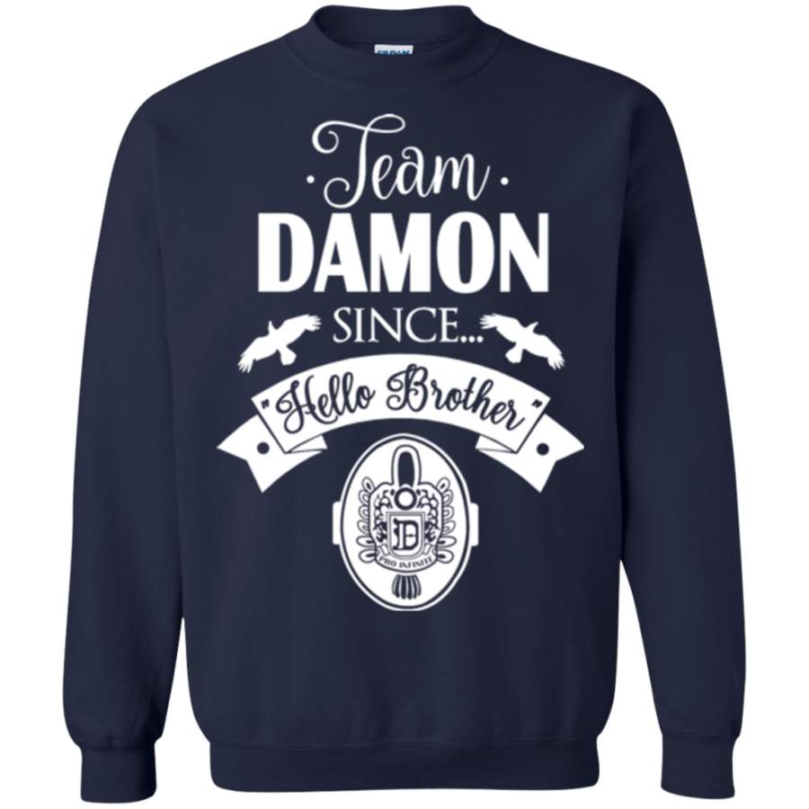 AGR Team Damon Since Hello Brother Crewneck Pullover Sweatshirt