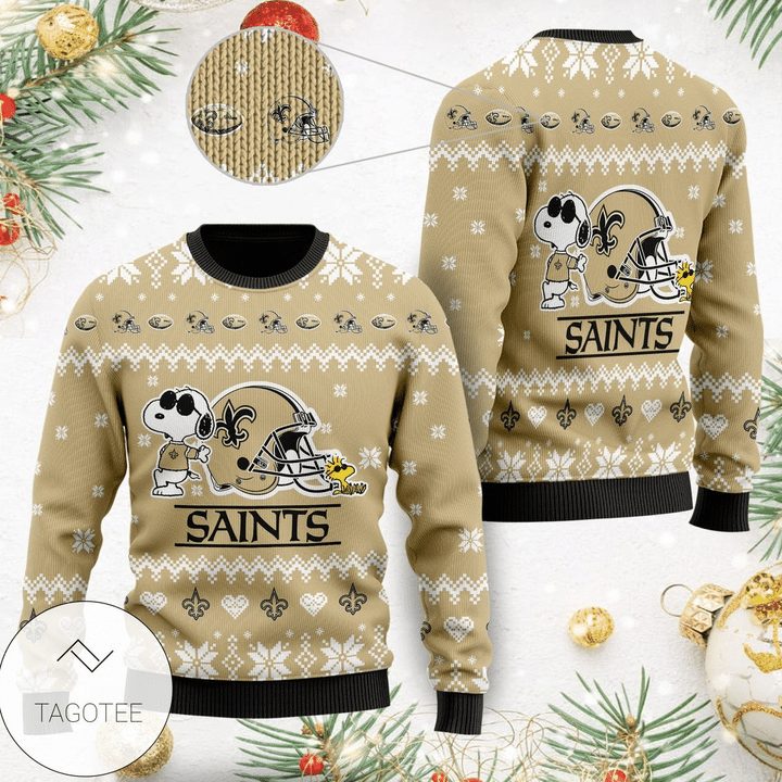 New Orleans Saints The Snoopy Gift For Fan Ugly Wool Sweater Christmas