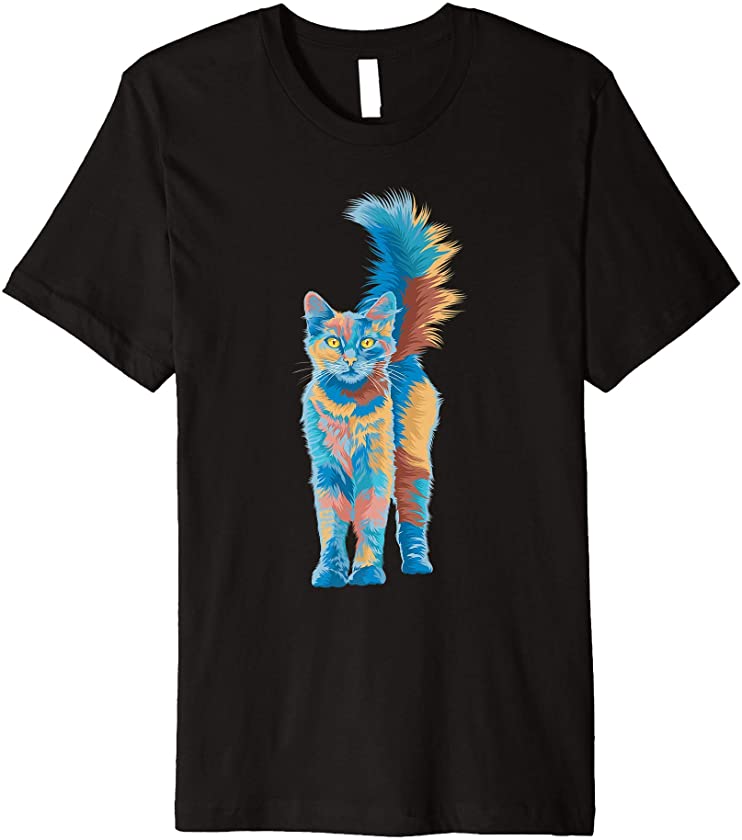 Cute Cat Gift for kitten lovers Colorful Art Kitty Adoption Premium T-Shirt