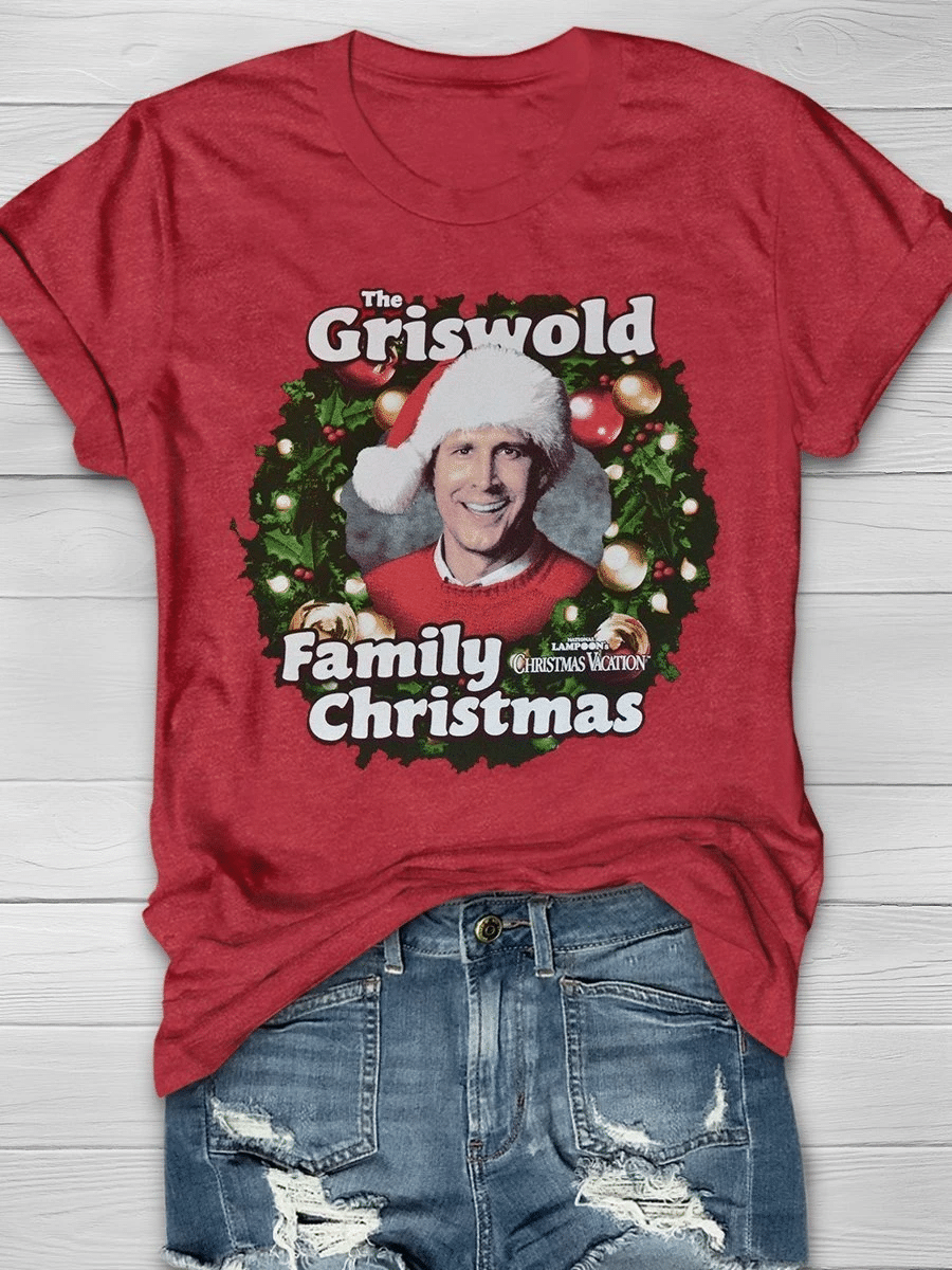 Griswold Family Christmas Print Short Sleeve T-Shirt