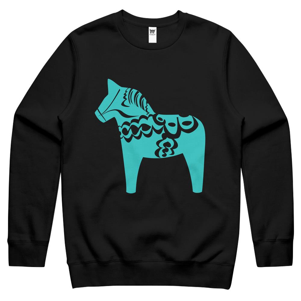 Swedish Dala Horse Shirt Blue Sweden Sverige Crewneck Sweatshirt