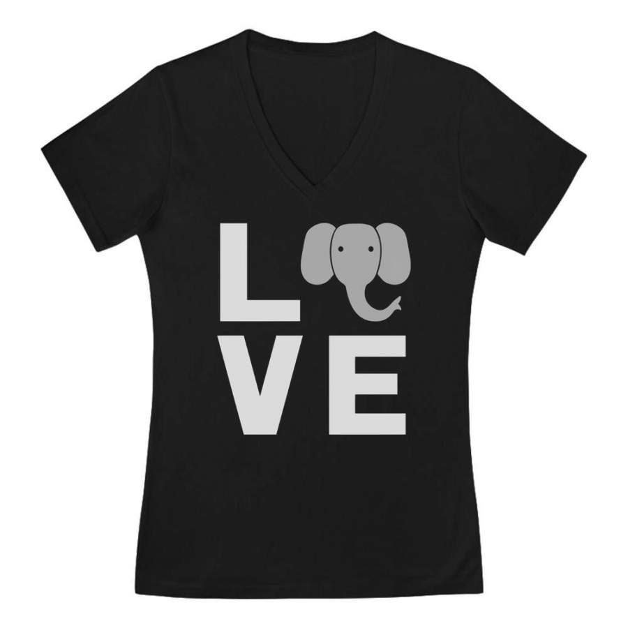 Love Elephants Be Kind To Elephants Animal Lover V-Neck Fitted Women T-Shirt