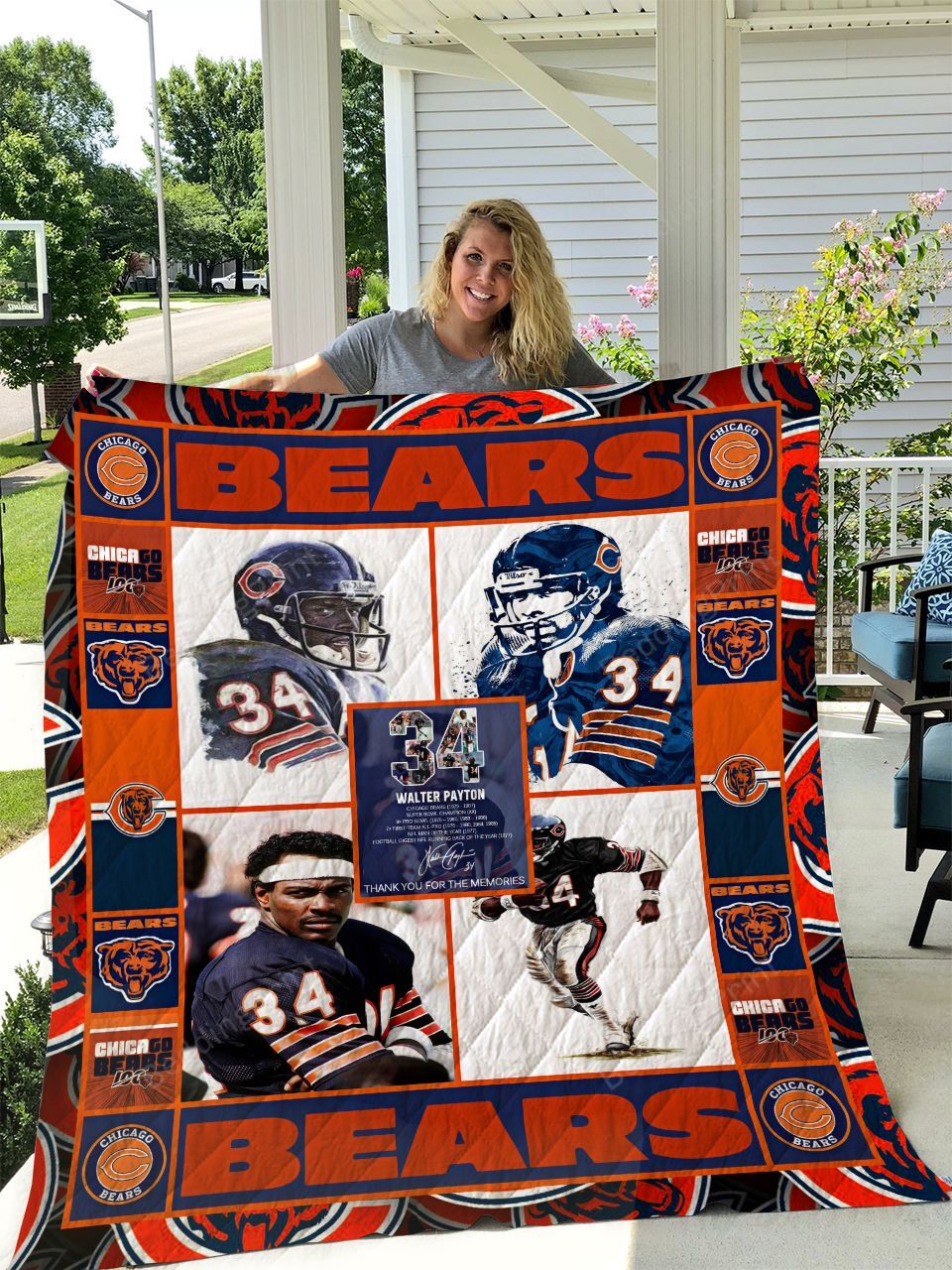 Walter Payton Quilt Blanket