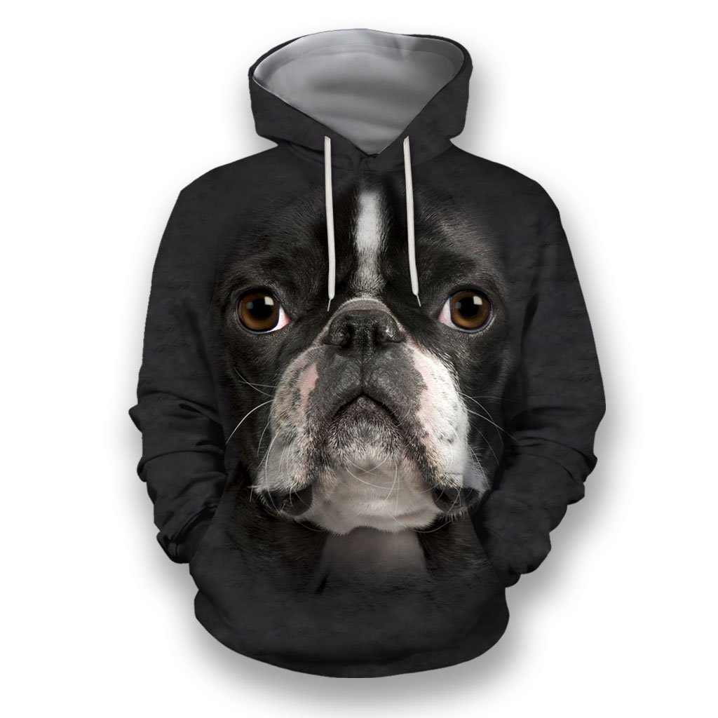 3D All Over Print Boston Terrier Face