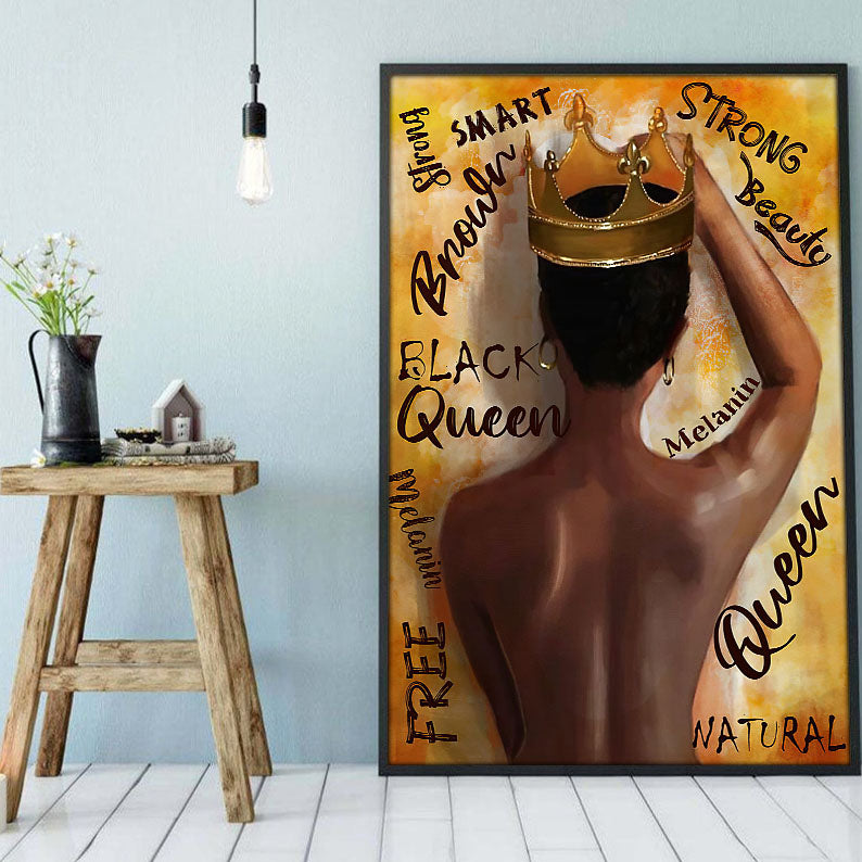 Black American Canvas Art Retro African American Poster Print African Girl Black King Artistic Ready To Hang Canvas Wall Art