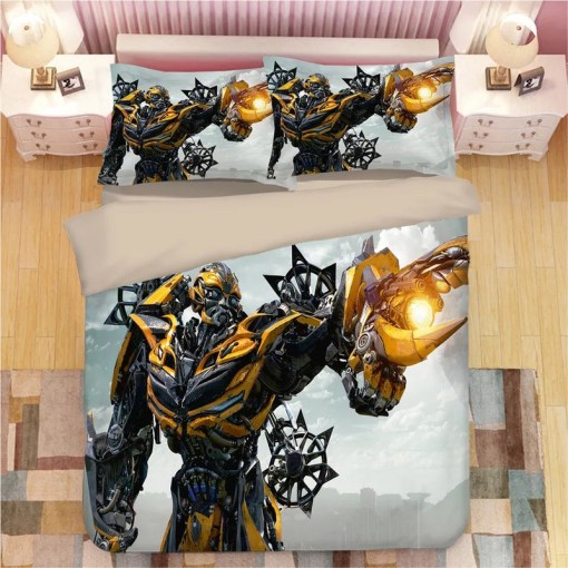 Transformers Bumblebee 4 Duvet Cover Pillowcase Home Decor 3D Bedding Set 2750