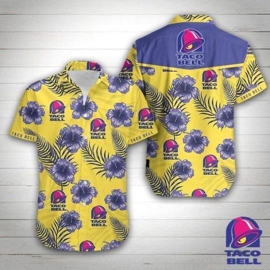 Taco Bell Hawaii Tropical Hawaii Graphic Print Short Sleeve Hawaii Casual Shirt Ha48713