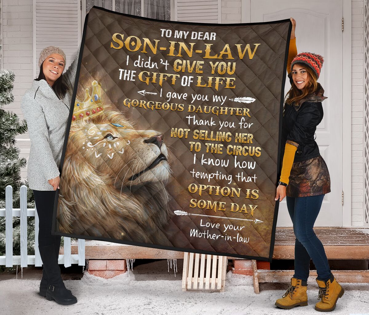 Personalized Letter To My Dear Son In Law From Mother In Law Lion Fleece Blanket Blanket Sofa