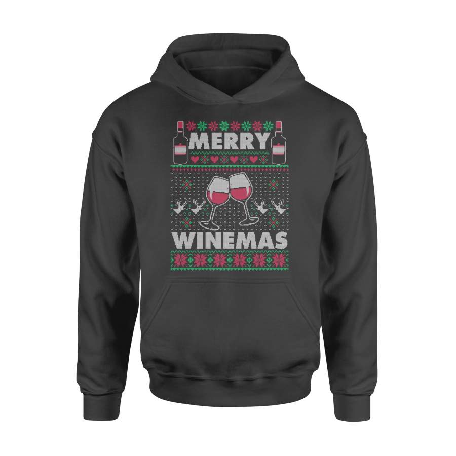 Ugly Merry Winemas Christmas Gift For Wine Lover Custom Design Shirt Hoodie