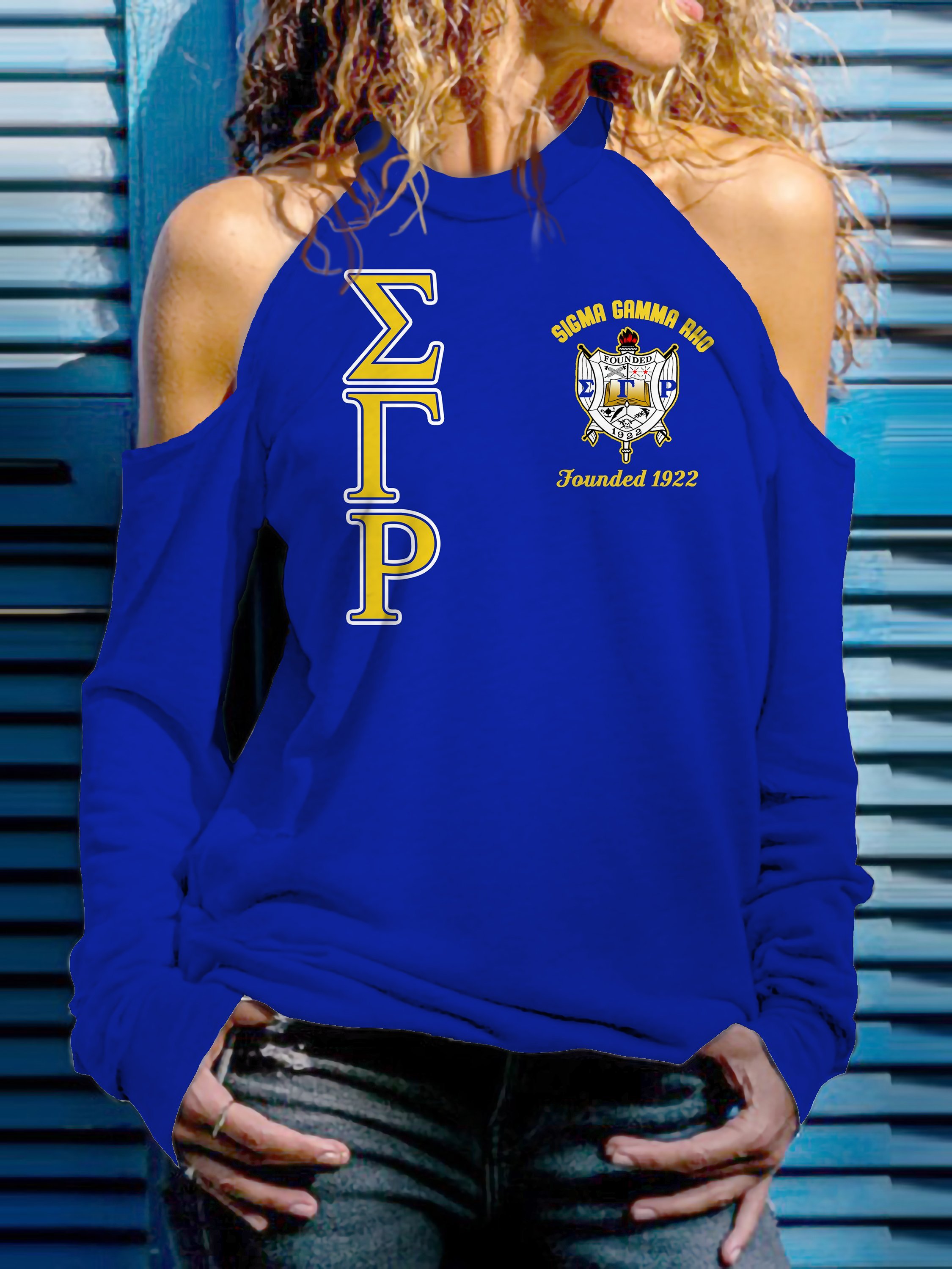 Sigma Gamma Rho Strapless Off Shoulder Sweatshirt 2