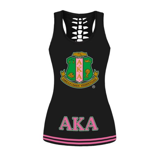 Alpha Kappa Alpha Sorority Aka Emblem Combo Tank-Top And Legging