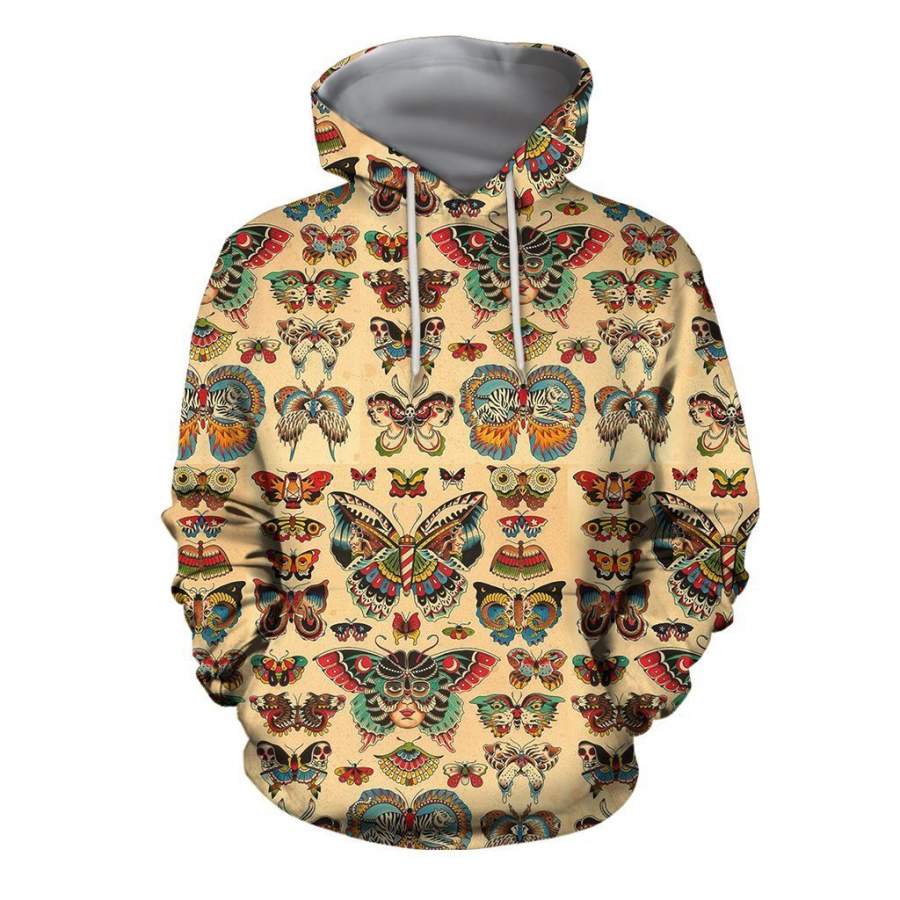 3D All Over Print Art Butterflies Hoodie