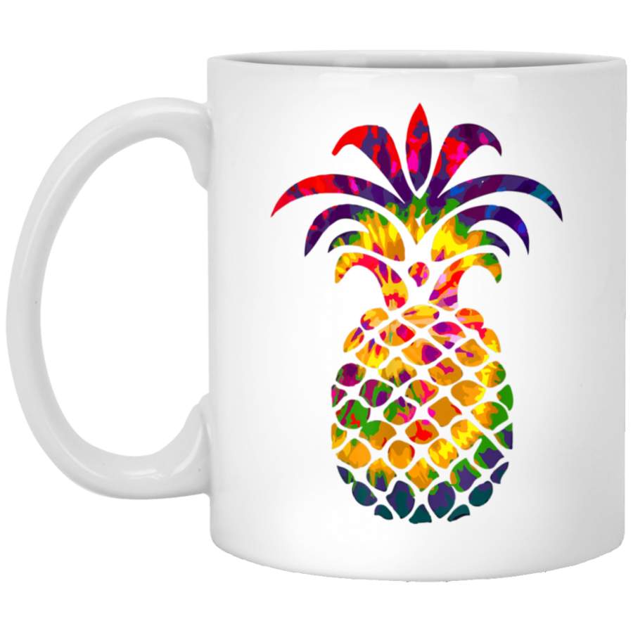 Unisex Men’s Women’s Mug – Colorful Beautiful Pineapple Mug White Mug