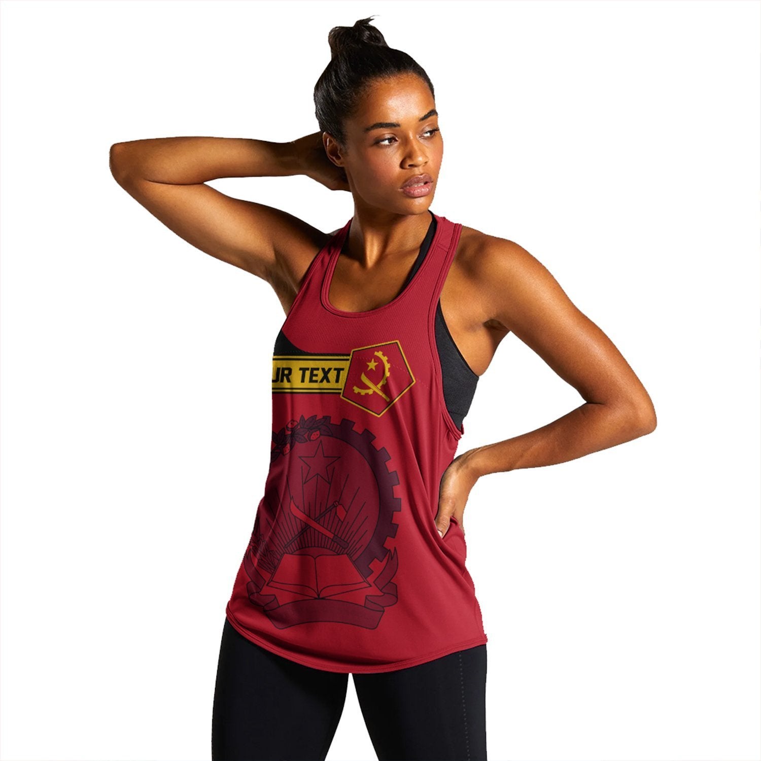 (Custom) African Tank Top – Angola Women’S Racerback Tank Pentagon Style